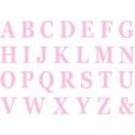 Chaks 11714-03, Set de 48 Lettres carton 13,5cm avec adhésifs, Rose