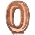 Chaks 12005-79, Structure 63,5cm en carton/film pour ballons, Chiffre 0 Rose Gold