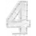 Chaks 11999, Structure 63,5cm en carton/film pour ballons, Chiffre 4 Blanc