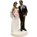 Couple de mariés noirs 15,7cm