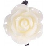 Chaks 0306-01, Sachet de 6 Roses en résine 2,5cm sur pince, ivoire 