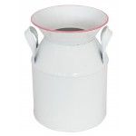 Chaks 10967, Pot à lait en métal BLANC & ROSE avec poignées 17,5 cm