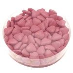 Boite ronde 150g Mini-coeur au choco - ROSE brillant