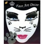 Chaks 88 191513B, Maquillage visage autocollant Chat