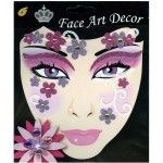 Chaks 88 191514B, Maquillage visage autocollant Fleur de Carnaval