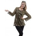 P'TIT Clown re22817 - Tunique adulte femme sequin Or, taille S/M