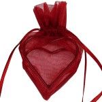 Sachet de 4 coeurs avec armature, Bordeaux