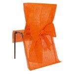 Lot 10 HOUSSES DE CHAISE avec noeud en intissé, Orange