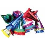 Party Pro 40130625, Lot de 25 Chapeaux Pointus carton Métallisés multicolores