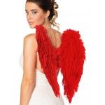 Ailes d'ange 50cm en plumes ROUGES