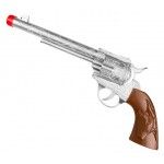 Revolver de western argent 30cm