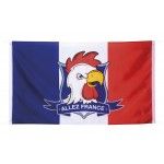 Drapeau ALLEZ FRANCE 90 x 150cm avec logo COQ