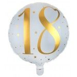 Sachet de 1 ballon Alu blanc Age 18 ans