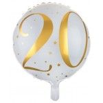 Sachet de 1 ballon Alu blanc Age 20 ans