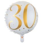 Sachet de 1 ballon Alu blanc Age 30 ans
