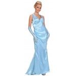 Déguisement Robe de soirée longue bleue, adulte