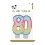 P'TIT Clown re80180 - Bougie chiffre 80 ans