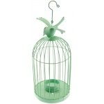 Chaks 80224-28, Cage métal oiseau photophore 32cm, Vert pistache 