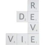 Chaks 80246, Set de 7 Lettres bois blanchi VIE DE REVE 5,5cm 