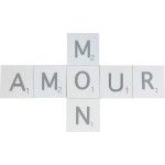 Chaks 80247, Set de 7 Lettres bois blanchi MON AMOUR 5,5cm 