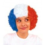 Perruque tricolore bleu/blanc/rouge FRANCE