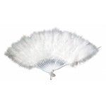 Party Pro 87302206, Eventail en plumes, blanc