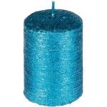 Chaks 90165, Set de 3 Bougies cylindriques 5cm métallisées, Bleu