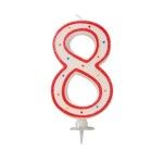 P'TIT Clown re90198 - Bougie anniversaire 12,5cm GÉANTE, chiffre 8