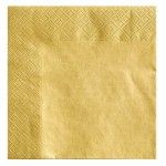 Sachet de 30 Serviettes en papier SATINÉ 33x33cm, satiné Or
