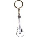 Sachet de 1 porte-clés métal Guitare rock Blanche