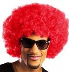 Perruque afro rouge