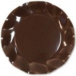 Paquet de 10 assiettes rondes 27 CM Chocolat, 27 CM