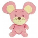 Doudou Souris grosse bouille 15cm, rose