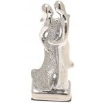 Petit couple Argent Brillant effet diamant/miroir, 10,5cm