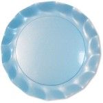 Chaks 45PP, Lot de 5 grandes sous-assiettes de présentation 32,4cm Bleu ciel perlé