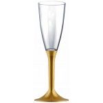 20 flutes champagne, pied Or