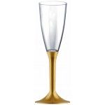 20 flutes champagne, pied Or