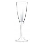 20 flutes champagne, pied transparent