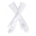 Gants de fête satin Blanc, 40 cm