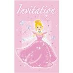 Party Pro 4012282, Sachet de 6 cartes d'invitation Princesse