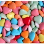 POCHON 500g MINI-COEUR, Multicolore brillant (mini-coeurs)