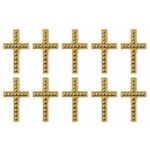 Sachet de 10 motifs CROIX plastique, Or