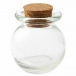 DESTOCKAGE, GRANDE BOITE de 24 pots RONDS en Verre 5cm, Transparent