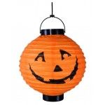 DESTOCKAGE, Lanterne LED Halloween orange diamètre 20 cm