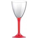 20 verres, pied translucide ROUGE