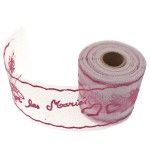 Plaquette tulle VIVE LES MARIÉS - 10 Mètres - FUCHSIA