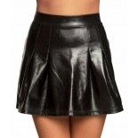 Mini jupe simili cuir M/L noire