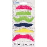 Set de 6 moustaches Fantaisie colorées