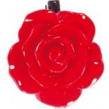 Chaks 0306-02, Sachet de 6 Roses en résine 2,5cm sur pince, Rouge