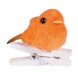 Chaks 0309-17, Set de 6 petits Oiseaux sur pince, Orange (promo OFF)